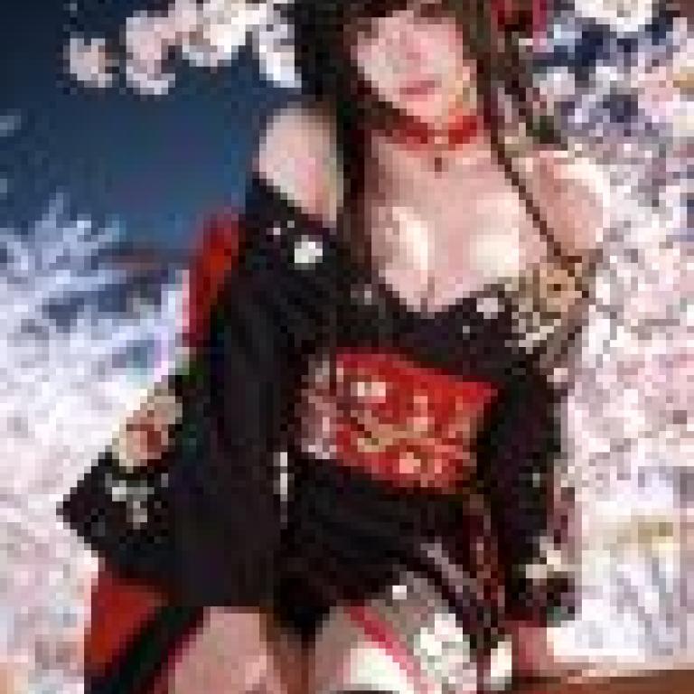 Beautiful Fantasy，A woman posing with cherry blossom trees.