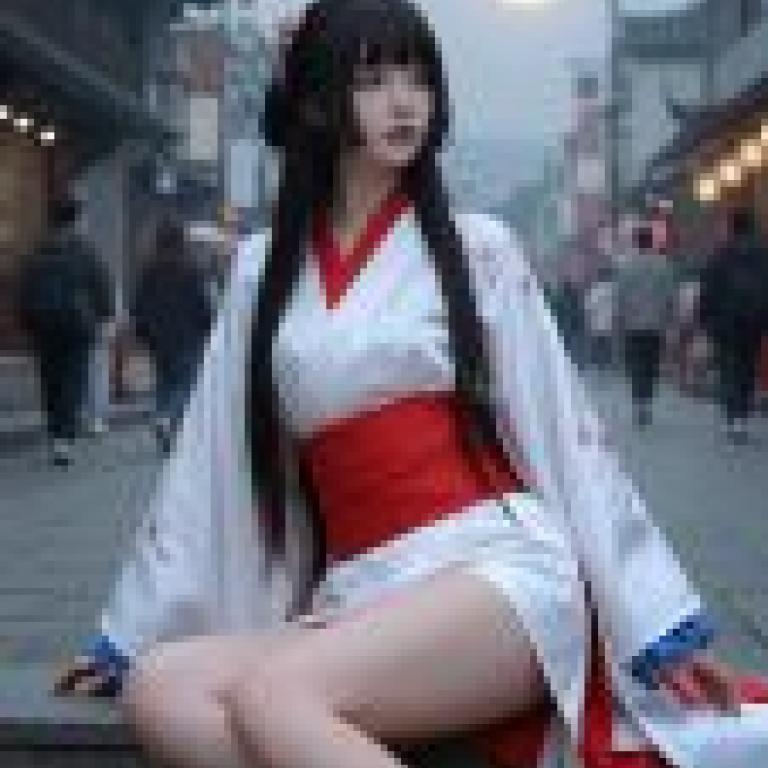 Time passed，A woman sitting down with Japanese clothing on in front of a moon.