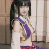 Ushiwakamaru，Fate Grand Order，A girl in blue and purple anime outfit.