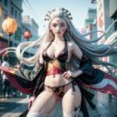 The blade of ghosts swims in Guo， live -action version， fallen Ji， sword and night: live -action fall， long -haired woman holding the streets of the sword， fan Qi character plays Cyberpunk fantasy.