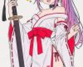 戰鬥魔女，一個手持寶劍、閉著眼睛微笑的女孩。