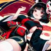 yamashiro azur lane，Anime girl with black hair and red bow.