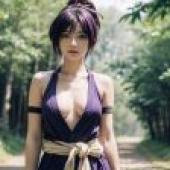 電腦桌布，Yuzuriha 杠 Hells Paradise 地獄樂，真人，紫嬌忍影