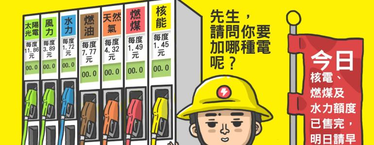 [台灣][核能][綠能][優缺]能源價格比較