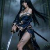 Ancient Japanese female assassin，Sword girl.