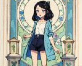 Liko，Pokemon，A girl in front of stained glass window.