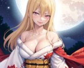 Selene Fairy Tail 動漫女孩，戴著紅色圍巾，穿著白色襯衫。