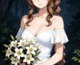 aerith gainsborough final fantasy 7，Girl with flowers and bow holding them.