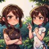 Forest Phantoms: Free Download of Dual Anime Beauty Wallpaper