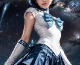手機桌布，水野亞美 (Sailor Mercury)，美少女戰士，寫實，水野亞美：寫實動漫美學