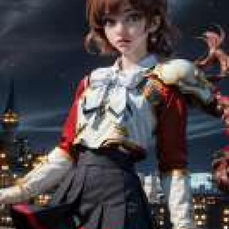 獅堂光 魔法騎士雷阿斯 Hikaru_Shidou，身穿紅白鎧甲的少女。