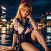 Live version， Beautiful Sailor Moon， Sailor Venus， Ai Niko， Beautiful Tablecloth， Anime Desktop， Starry Sitting Pose
