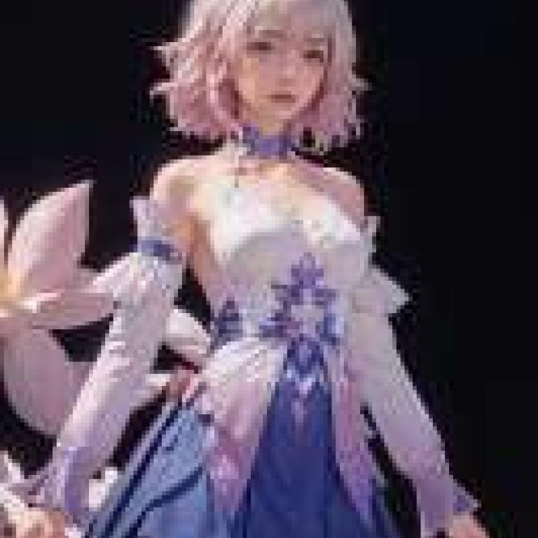 Skyler Davenport，A girl wearing a purple and white outfit.