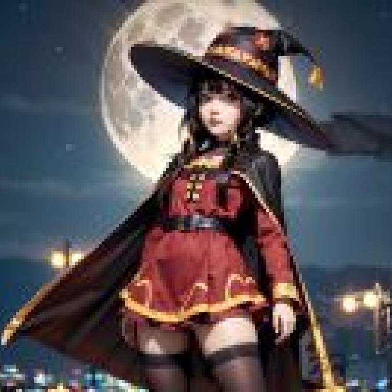 The live -action version of the blessing， Huihui， genius magician， beautiful tablecloth， anime desktop， blessing full moon night
