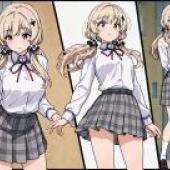 Ajisai Sena，Girl anime wearing white shirt and skirt.