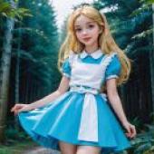 Real beauty， Alice sleepwalking Wonderland， Disney style， live version， forest stock landscape