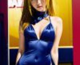 Yami Golden Darkness，A model wearing a blue dress.