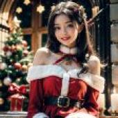 Computer tablecloth， beautiful photo， Christmas beauty， Santa Claus welcomes new years