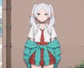 Frilian Urban Fantasy，一個有著白色頭髮和金色眉毛的女孩。