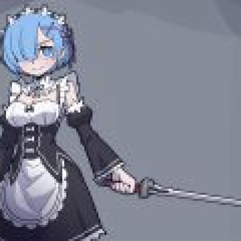 ReZero Starting Life in Another World Rem，Blue haired woman with sword and cape.