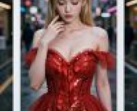 girls，A girl in red.