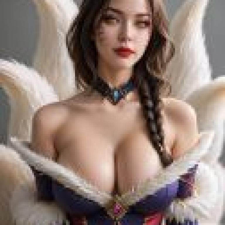 阿璃 League of Legends，身穿紫色連身裙和皮草大衣的女子。