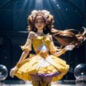 Computer desktop， live -action version， beautiful girl of light， Sichuan Qiluo， Cure Twinkle， light and shadow magic rainbow: bright fantasy in computer tablecloths