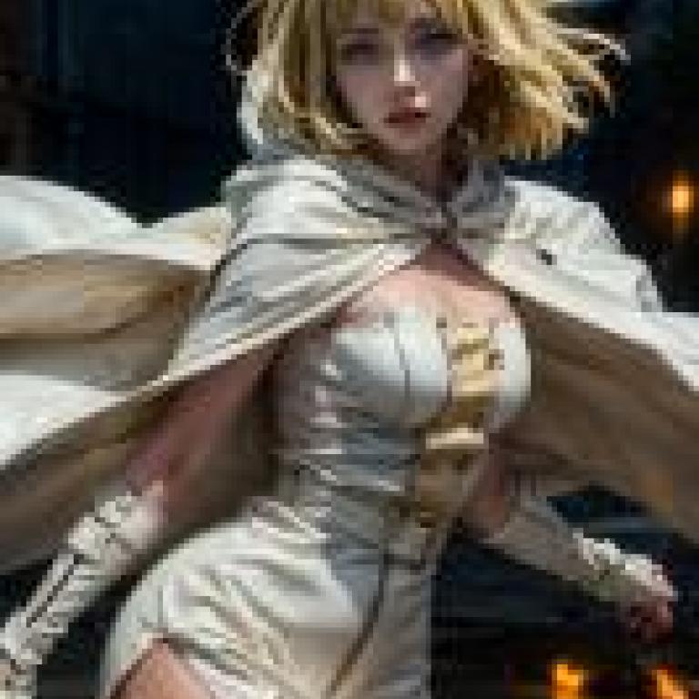 手機桌布，Orochi (オロチ) ，Fire Force，寫實，手持劍的黃髮金髮女子。