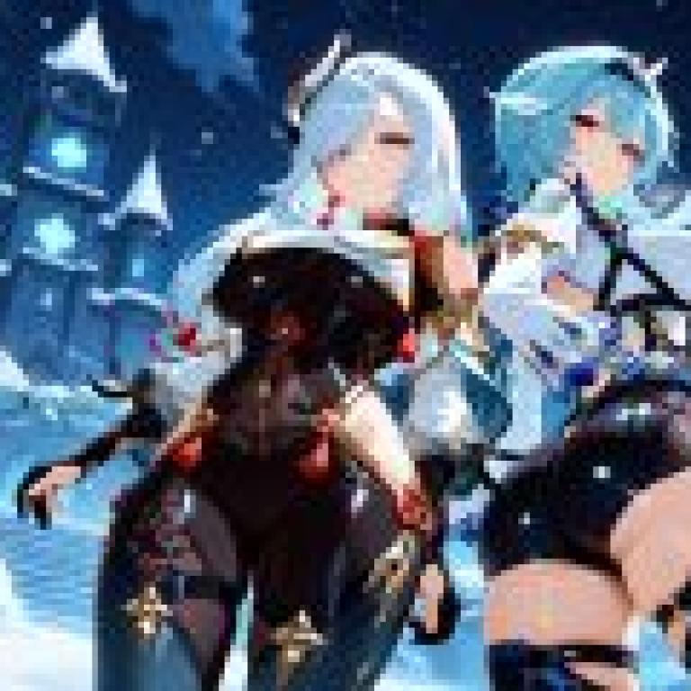 eula shenhe genshin impact，Blue hair on a woman.