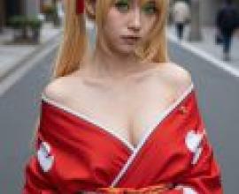 ZIT 01，A girl in Japanese dress.
