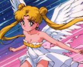 水手月亮 月野兔，一位有著金色頭髮和藍色眼睛的動漫女孩。