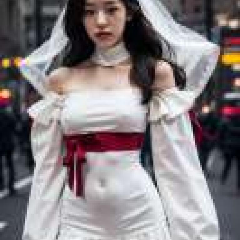 Korean Pretty Girl，A woman wearing a veil and lingerie.