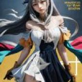 Sublimation Skadi Arknights，Japanese Manga art on magazine page.