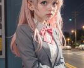 Oyama Mahiro Onimai Im Now Your Sister，Onimai，A girl wearing a pink bow tie.