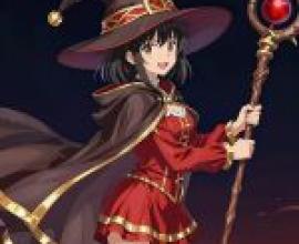 Super Magic，A girl wearing a witch s costume.