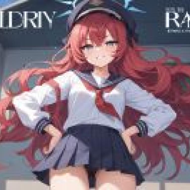Natsume Iroha Blue archive，一本名為《Ludryn Rad》的書封面上的水手。