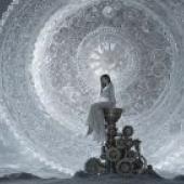 Time Palace，Girl on mechanical structure.