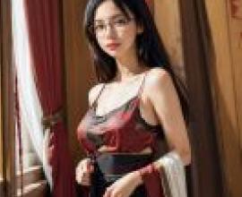 DRLLWoman in red top and black dress.