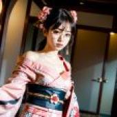 Computer wallpaper， real life， beauties in kimono， charming posture in kimono