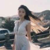 Computer desktop， live version， photo beauty， street style: elegant beauty in the wind