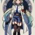 Aizawa Ema VTUBER，金髮藍裙的動漫女性。