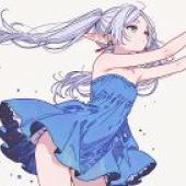 frieren s dream，Blue dress on female elf.