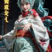手機桌布，月光下的異世界之旅，巴，Tomoe，寫實，和服華麗韻味