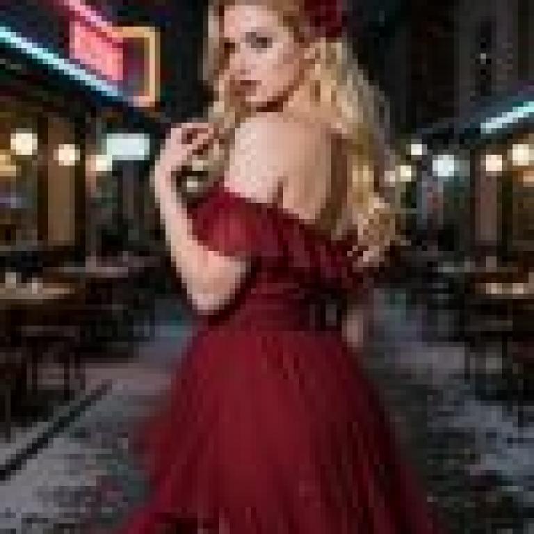 Red Wind，A red dress on a girl in the rain.