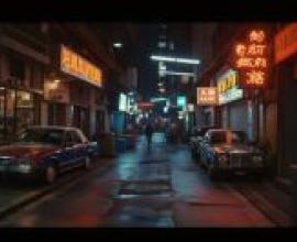 Fantasy Night StreetThe neon lights are on.