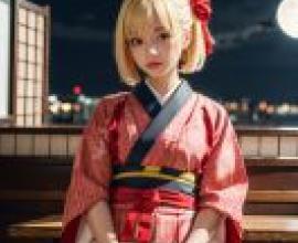手機桌布，錦木千束 (Chisato Nishikigi)，寫實，一個身穿紅衣的女孩，肩上戴著字母 K。