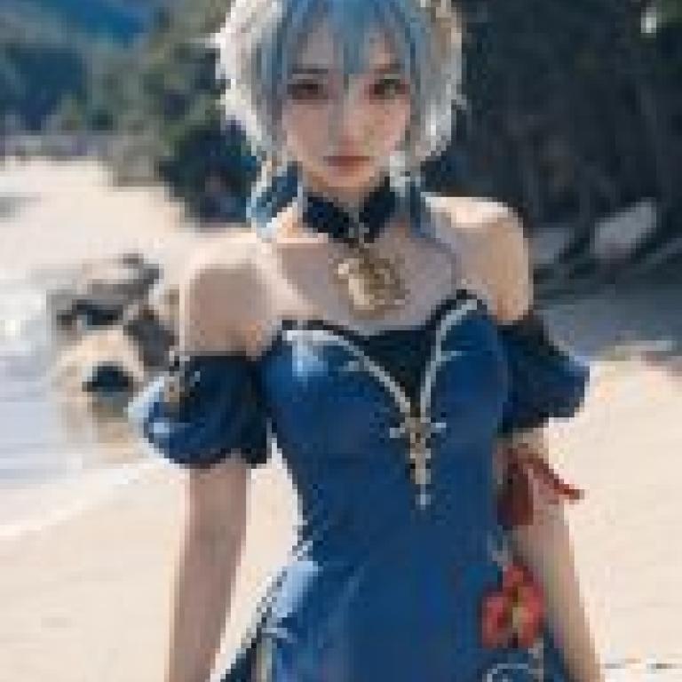 Ganyu，Genshin Impact，Blue girl with horns.