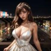 夜色婚紗風情 - Ayako Rokkaku與Sakimi Chan雕像桌布免費