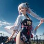 Computer wallpaper， Kamisato Ayaka， Kamisato Ayaka， Genshin， Genshin， live-action version， mysterious Japanese COSPLAY world
