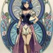 THE iDOL MSTER，A blue haired woman in royal dress.